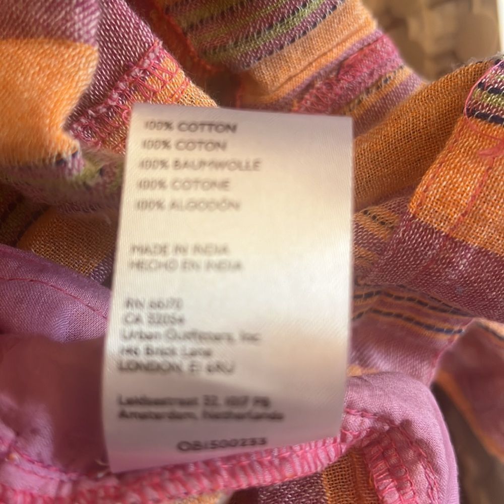 Free People SUNGAZE Women's Pink and Orange Shorts Yarn Tie Shorts - Picture 5 of 5